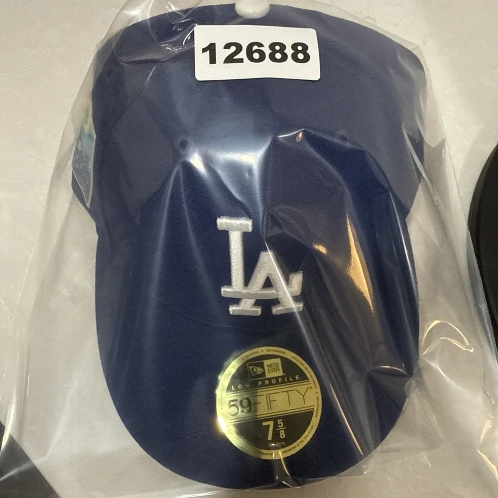Dodgers 60th Anniversary Of Dodger Stadium Patch Hat Cap NAVY/WHITE  7 5/8  NEW